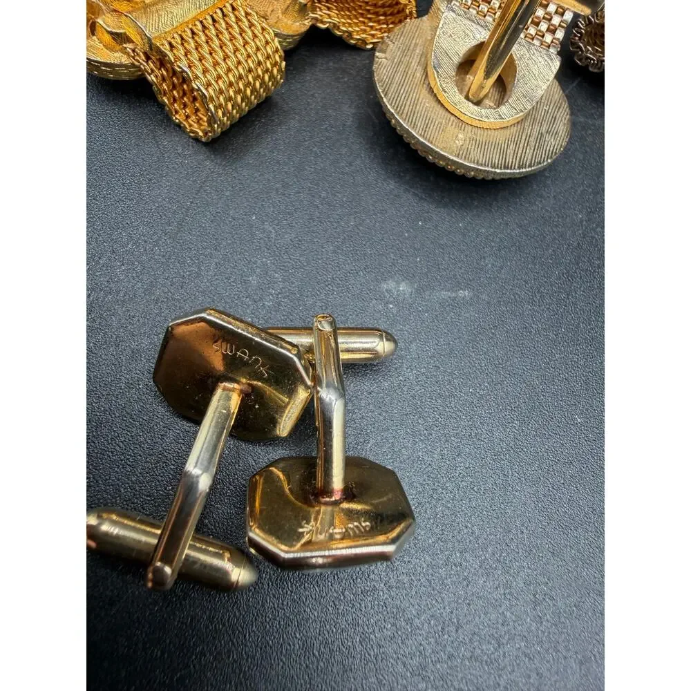 Vintage Men’s Cufflink Lot – Swank Swarovski MOP Glass + More